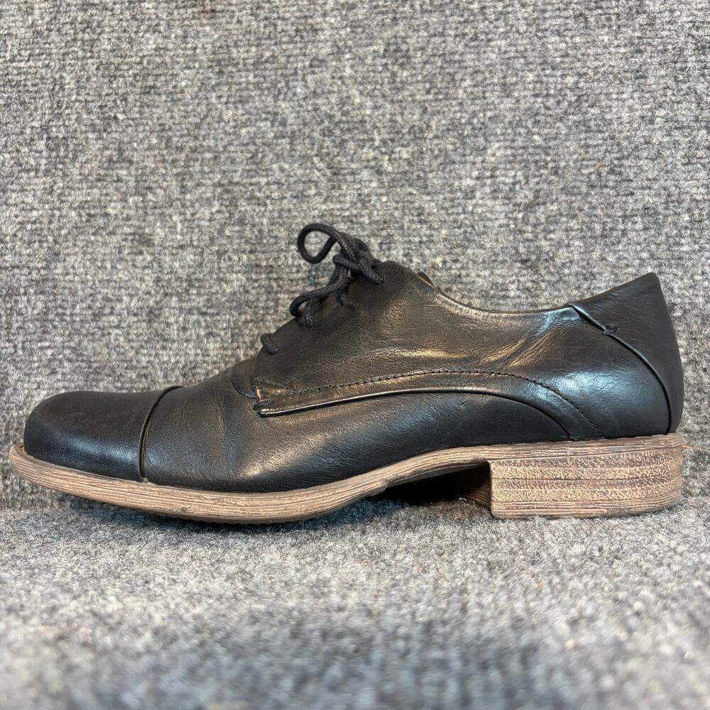 Miz Mooz Black Leather Oxford Lace Up Block Heel Dress Shoes Size 9 EU 39